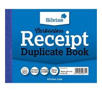 Silvine Duplicate Book Carbonless Receipt 1-100 106.5X125.5mm Pack Of 5