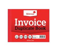 Silvine Duplicate Invoice Book - Numbered 1-100 with index sheet (102 x 127mm) [Pack of 12]