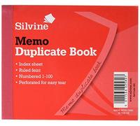 Silvine Duplicate Memo Book - Numbered 1-100 with index sheet (102 x 127mm) [Pack of 12]