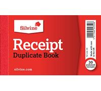 Silvine Duplicate Receipt Book - 100 Receipts per Book, Gummed ,Red,(148 x 105mm)