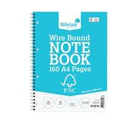 Silvine Envrionmentally Friendly Wirebound Notebook A4 (5 Pack)