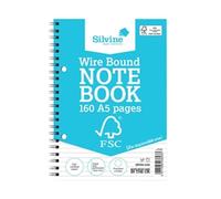 Silvine Notebook Wirebound FSC Paper Feint Ruled 160pp