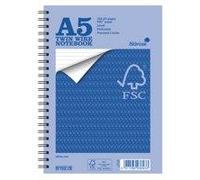Silvine Fsc A5 Wirebound Card Cover Notebook Ruled 160 Pages Blue (Pack 5) - Fsctwa5