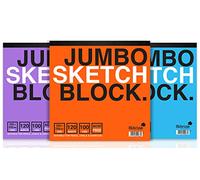 Silvine Jumbo Sketch Block X1. 120 Sheets of Quality 100gsm White Cartridge Paper (250 x 250mm)