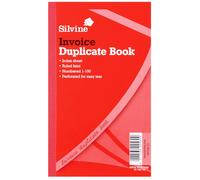 Silvine Large Duplicate Invoice Book Feint 200 Sheets in Red Silvine Red