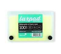 Silvine Luxpad 5x3" Assorted Colour Record Cards with Protective Carry Case. Pack Includes 100 Cards and Useful Dividing Tabs,LUX53FILE