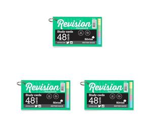 Silvine Luxpad 5x3 Ringbound Revision & Presentation Cards - Assorted Colours. 48 Lined Cards Per Pad. (Pack of 3)