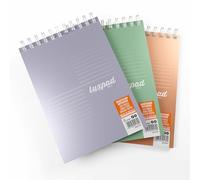 Silvine Luxpad A5 Wirebound Metallic Notepads | 80gsm Lined Paper, 160 Pages, 3 Pack for School & Office