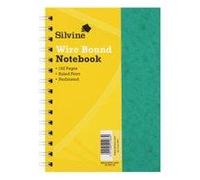 Silvine Luxpad A5 Wirebound Pressboard Cover Notebook Ruled 200 Pages Green (Pack 6) - Spa5