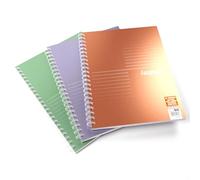 Silvine Luxpad Assorted Metallic A4 FSC Wirebound Notebook - Lined (200 Pages) Pack of 3