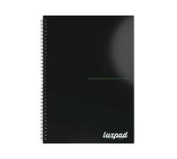Silvine Luxpad Recycled Twin Wire Hardback Notebook A4 140 Page Punched 4 Holes Ruled 100% Recycled Paper Black (Pack 5) - THBPINA4RE