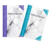 Silvine Marble Print Scrapbook x1. 40 pages of 120gsm Blue/Grey Sugar Paper. (377 x 251mm)