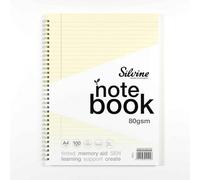 Silvine Pack Of 3 A4+ 100 Pages Twin Wire Sen Cream Paper Dyslexia Notebooks - Lined With Margin