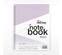 Silvine Pack Of 3 A4+ 100 Pages Twin Wire Sen Lilac Paper Dyslexia Notebooks - Lined With Margin