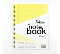 Silvine Pack Of 3 A4+ 100 Pages Twin Wire Sen Yellow Paper Dyslexia Notebooks - Lined With Margin