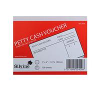 Silvine Petty Cash Voucher Pad 127x101mm 100 Pages White (Pack 24) - 240W