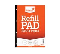 Silvine Punched Feint Ruled Sidebound Refill Pad 160 Pages A4 (6 Pack) A4SRPFM