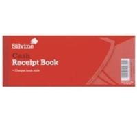 Silvine Receipt Book Counterfoil Chequebook-format 40 Receipts 76x203mm Ref 233 Pack of 6