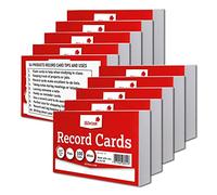 Silvine Record Card Bulk Pack of 1000 | 10 x 100 5x3” White Plain Record Cards - Size Small 127 x 76mm with Tips and Ideas