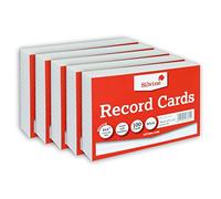 Silvine Record Card Bulk Pack of 500 | 5 x 100 6x4” White Lined with Headline Record Cards - Size Medium 152 x 102mm - A6