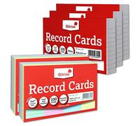 Silvine Record Cards 5x3” Coloured and White Lined with Headline Bulk Mixed Pack of 500 | 2 x 100 Coloured and 3 x 100 White - Size Small 127 x 76mm EAP-53CWL-500