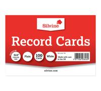 Silvine Record Cards 6"X4" 100/Pkg-Plain