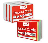 Silvine Record Cards 6x4” Coloured and White Lined with Headline Bulk Mixed Pack of 500 | 2 x 100 Coloured and 3 x 100 White - Size Medium 152 x 102mm EAP-64CWL-500