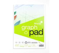 Silvine Recycled Graph Pad A4 Printed 1-5-10mm 50 Sheets 100% Recycled Paper Green (Pack 10) - A4GPRE