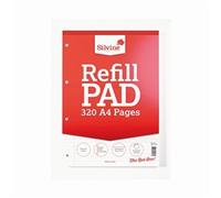 Silvine Refill Pad 320 Pages Ruled with Margin Perforated Punched 4 Holes A4 (Pack of 3) A4RPFM320