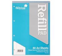 Silvine Refill Pad Headbound Perforated Punched Narrow Ruled Margin 75gsm A4 Ref A4RPNM [Pack 6] [per Pack: 6]