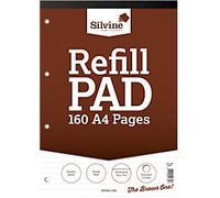 Silvine Refill Pad Twin Wire Ruled Card Hardback Blue 80 Sheets Pack of 6