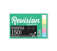 Silvine Revision Presentation Cards Unbound 150 Cards Ruled A6 Assorted (Pack of 8) LUX64MIX