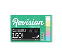 Silvine Revision Presentation Cards Unbound 150 Cards Ruled A6 Pack 8