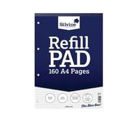Silvine Ruled 5mm Square Headbound Refill Pad 160 Pages A4 (6 Pack)