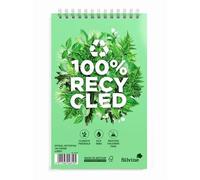 Silvine Spiral Recycled Reporters Shorthand Notebook 203 X 127 160 Page 100% Recycled Paper Ruled Green (Pack 3) - R100-P