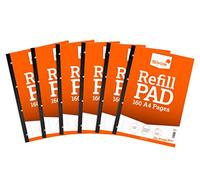 Silvine Punched Feint Ruled Sidebound Refill Pad 160 Pages A4 (6 Pack) A4SRPFM
