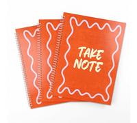 Silvine Take Note A4+ Spiral Notebook Pack of 3 - 90gsm Lined Paper with 120 Pages for School, University, Study & Office