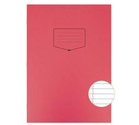 Silvine Tough Shell A4+ Exercise Book, 80 Pages 8mm Feint & Margin, Red Laminated Cover [Pack of 50]