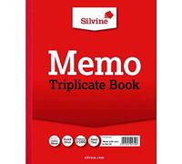 Silvine Triplicate Memo Book 254x203mm (Pack of 6) 606 + FINCHLEY Pen Free