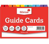 Silvine White Cards And Coloured Tab A-Z Guide Cards 152 X 102mm (6"x4")