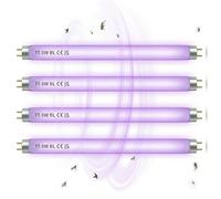 SILVION 4-Pack T5 8W UVA Fly Killer Bulbs with 4 Starters (12 Inch / 300mm) - High-Intensity 365nm Replacement Tubes for 16W Bug Zappers - Compatible with EazyZap, Flymatic, Vermatic