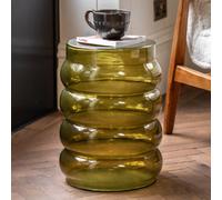 silvis mouth blown glass side table in forest