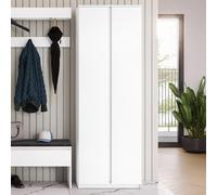 silvis tall wooden hallway storage cabinet with 2 doors in white