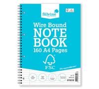 Silvo Silvine A4 Everyday Fsc Twin Wire Notebook - Lined With Margin, 160 Pages Of Fsc Certified Paper. Ref Fsctw80 Pack Of 5
