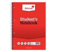 Silvo Silvine A4 Twin Wire Student's Notebook. 120 Pages Ruled Ruled 6mm Feint Pack Of 12, White