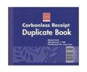 Silvo Silvine Carbonless Duplicate Receipt Book - Numbered 1-100 With Index Sheet (102 X 127mm) Pack Of 12