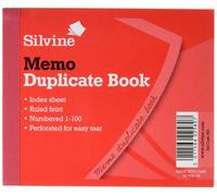 Silvo Silvine Duplicate Memo Book - Numbered 1-100 With Index Sheet (102 X 127mm) Pack Of 12