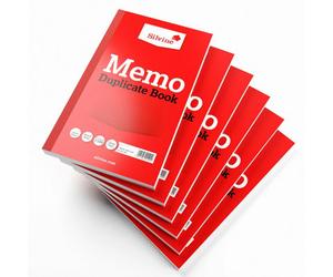 Silvo Silvine Duplicate Memo Book - Numbered 1-100 With Index Sheet (211.5 X 125.5mm) Pack Of 6