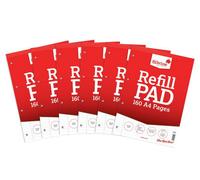 Silvo Silvine Refill Pad Headbound Perforated Punched Feint Ruled Margin 160Pp 75Gsm A4 Ref A4Rpfm - Pack 6