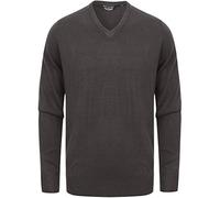 Silvo Soft Cashmillon V Neck Jumper In Ebony Grey - Kensington Eastside - XXL